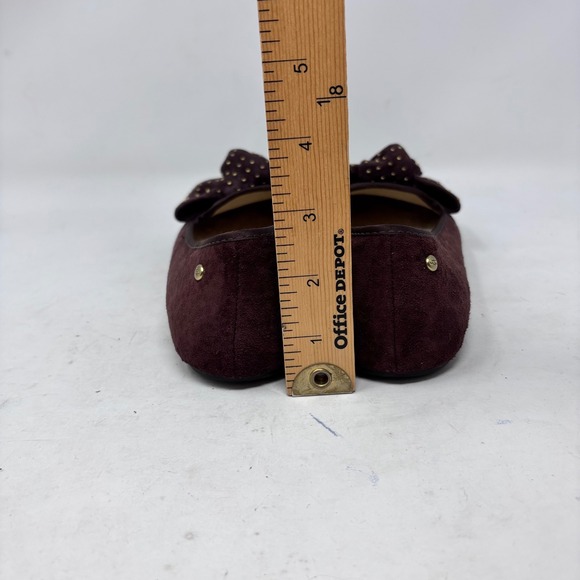 UGG Sherpa Ballet Flats Womens Size 6 Suede Studded Bow Brown Suede - Picture 8 of 10